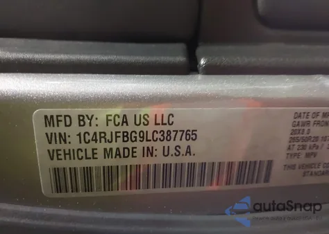 2020 Jeep Grand Cherokee Limited 4X4 z USA, uszkodzony, nr VIN 1C4RJFBG9LC387765